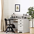 South Shore Versa 45 W Computer Desk With Hutch Winter Oak - Office Depot
