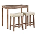 Office Star Celina 3PC Counter Height Dining Set, 36”H x 41-1/2”W x 22”D, Natural/Light Brown 1 thumbnail image