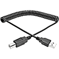 Eaton Tripp Lite Series USB 2.0 A to B Coiled Cable (M/M), 10 ft. (3.05 m) - USB cable - USB (M) to USB Type B (M) - U022010COIL 1 thumbnail image