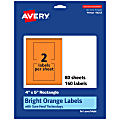 Avery® Print-To-The-Edge Labels With Sure Feed® Technology, 94253-BOP80, Rectangle, 4" x 5", Matte Bright Orange, Pack of 160 1 thumbnail image