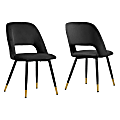 Glamour Home Ania Dining Chairs, Black, Set Of 2 Chairs