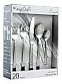 MegaChef Cravat 20-Piece Stainless-Steel Flatware Set, Matte Silver