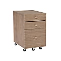 Powell Barrick 21-1/2"D Vertical 3-Drawer Rolling File Cabinet, Natural