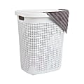Mind Reader 50L Slim Laundry Hamper Clothes Basket With Lid, 21"H x 13-3/4"W, White 1 thumbnail image