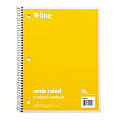 C-Line Wide Rule Spiral Notebooks, 8" x 10-1/2", 1 Subject, 70 Sheets, Yellow, Case Of 24 Notebooks