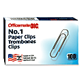 OIC® Paper Clips, Box Of 100, No. 1, Silver