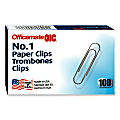 OIC® Paper Clips, Box Of 100, No. 1, Silver 1 thumbnail image