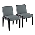 LumiSource Carmen Contemporary Dining Chairs, Black/Teal Fabric, Set Of 2 Chairs