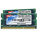 Patriot Memory 8GB PC3-10600 (1333MHz) SODIMM KIT - For Notebook - 8 GB - DDR3-1333/PC3-10600 DDR3 SDRAM - 1.50 V - Non-ECC - Unbuffered - 204-pin - SoDIMM