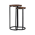 Powell Wolstan Nesting Tables, 31"H x 16-1/2"W x 16-1/2"D, Brown/Black, Set Of 2 Tables 1 thumbnail image