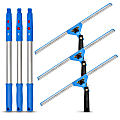 Gritt Commercial Swivel Window Squeegee And Pole Window Washing Kit, 18" Squeegee/20" Pole, Multicolor, Pack Of 3 Kits 1 thumbnail image
