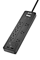 APC® Home Office SurgeArrest 8-Outlet And 2 USB Surge Protector, 6' Cord, Black, PH8U2