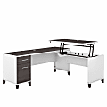Bush® Furniture Somerset 72"W 3-Position Sit-to-Stand L-Shaped Desk, Storm Gray/White, Standard Delivery
