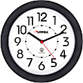 Lorell® 9" Round Radio Controlled Profile Wall Clock, Black 1 thumbnail image
