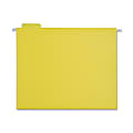 Sparco 1/5-Cut Color Hanging File Folders, Letter Size, Yellow, Box Of 25