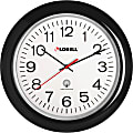 Lorell® 13 1/4" Round Atomic Wood Wall Clock, Black
