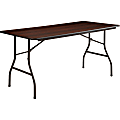 Lorell® Laminate Economy Folding Table, 29"H x 60"W x 60"D, Mahogany