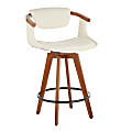 LumiSource Oracle Counter Stool, Walnut/Cream 1 thumbnail image