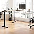 Bush Business Furniture Move 60 Series 72"W Height Adjustable L Shaped Standing Desk, Natural Elm/Black Powder Coat, Standard Delivery 1 thumbnail image