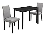 Monarch Specialties Eliana Dining Table With 2 Chairs, Black/Gray 1 thumbnail image
