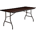 Lorell® Laminate Economy Folding Table, 29"H x 72"W x 72"D, Mahogany