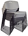 Regency Zeng Polyurethane Armless Stacking Chairs, Black/Gray, Pack Of 8 Chairs