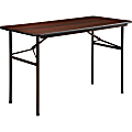 Lorell® Laminate Economy Folding Table, 29"H x 48"W x 24"D, Mahogany