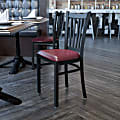 Flash Furniture Vertical Back Restaurant Accent Chair, Burgundy Seat/Black Frame