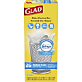 Glad® Medium Quick-Tie Trash Bags - OdorShield® 8 Gallon White Trash Bag, Febreze Fresh Clean - 26 Count