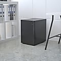 Flash Furniture Modern 21"D Vertical 3-Drawer Mobile Locking File Cabinet, Black