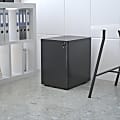 Flash Furniture Modern 21"D Vertical 3-Drawer Mobile Locking File Cabinet, Black 1 thumbnail image