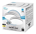 Euri 15" Indoor Round LED Ceiling Light Fixtures, Dimmable, 1,500 Lumens, 19 Watts, 3000K, Silver/Frosted Plastic, Case Of 2 Fixtures 1 thumbnail image