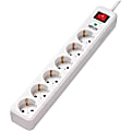 Tripp Lite 6-Outlet Surge Protector - German Type F Schuko Outlets, 220-250V AC, 16A, 1.8 m Cord, Schuko Plug, White - Surge protector - 16 A - AC 230 V - output connectors: 6 - 6 ft cord - white - for P/N: CLAMPUSBLK, CLAMPUSW 1 thumbnail image