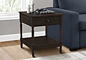 Monarch Specialties Lou Rectangular Accent Table, 25”H x 21-3/4”W x 23-1/2”D, Brown 1 thumbnail image