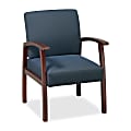 Lorell® Wood Guest Chair, Midnight Blue Fabric/Cherry Frame