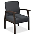 Lorell® Wood Guest Chair, Charcoal Fabric/Espresso Frame