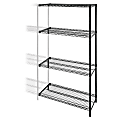 Lorell® 4-Tier Wire Rack With Shelves, Add-On Unit, Black