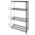 Lorell® 4-Tier Wire Rack With Shelves, Add-On Unit, Black 1 thumbnail image
