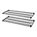 Lorell® 4-Tier Wire Rack With Shelves, Extra Shelves, Black, Carton Of 2