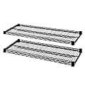 Lorell® Industrial Wire Shelving Extra Shelves, 36"W x 24"D, Black, Set Of 2