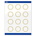 Avery® Print-To-The-Edge Labels & Sure Feed®, S00-D18-PRWGP10, 2" Round, Glossy White, Preprinted Multi-Lined Gold Border Design, Pack Of 120 1 thumbnail image