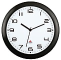 Alba Silent Round Wall Clock, 12" Diameter, Black 1 thumbnail image