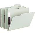 Smead SuperTab® Pressboard Fastener Folders - Letter - 8 1/2" x 11" Sheet Size - 2" Expansion - 2 Fastener(s) - 1/3 Tab Cut - 25 pt. Folder Thickness - Pressboard - Gray, Green - Recycled - 25 / Box