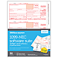 Office Depot® 1099-NEC Laser Tax Forms With Software, 4-Part, 3-Up, 8-1/2" x 11", Pack Of 50 Form Sets, NEC7205925 1 thumbnail image
