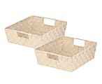 Honey-Can-Do Woven Shelf Trays, Medium Size, Creme, Pack Of 2 1 thumbnail image