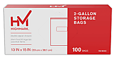 Highmark® Plastic Storage Bags, 2-Gallon Size, Clear, Pack Of 100 Bags 1 thumbnail image