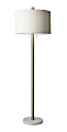 Adesso® Avenue 2-Light Floor Lamp, 61"H, Off-White Shade/White Base