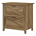 Bush Furniture Key West 30"W x 19-7/8"D Lateral 2-Drawer File Cabinet, Reclaimed Pine, Standard Delivery