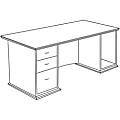 Lorell® 90000-Series Single Left-Pedestal Desk, 29"H x 66"W x 30"D, Honey Cherry