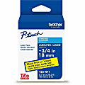 Brother P-Touch TzeS641, Strong Adhesive Laminated,~3/4in x 26.2ft (18mm x 8m), Black on Yellow Label Tape 1 thumbnail image